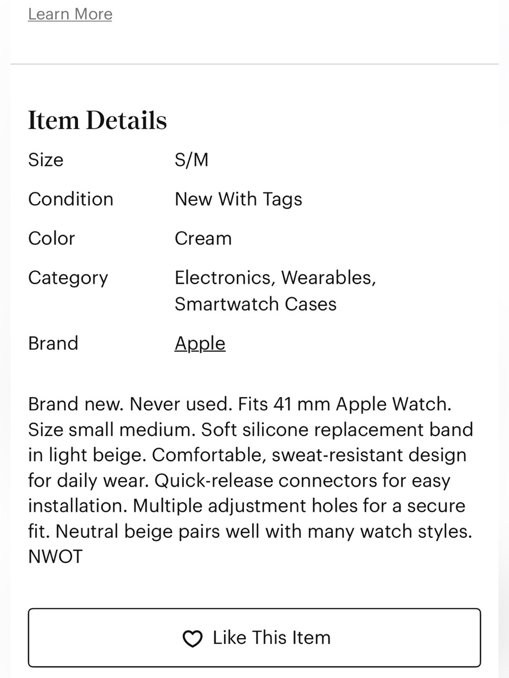 Apple Watch Starlight Sport Band - New in box - Picture 7 of 7